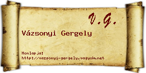 Vázsonyi Gergely névjegykártya